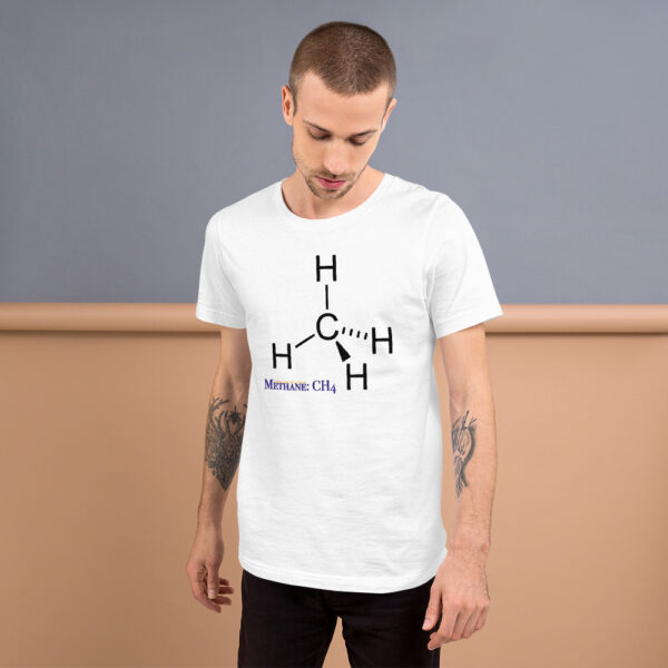 unisex staple t shirt white front 630b263f000ac Maglia nerd molecola metano