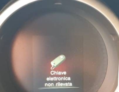 chiave elettronica non rilevata