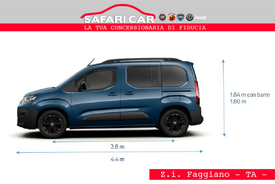 dimensioni Nuovo fiat doblò 2022 my22 Taranto concessionaria