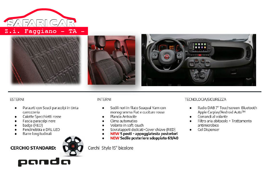 Interni Fiat Panda RED my23 2023 Taranto