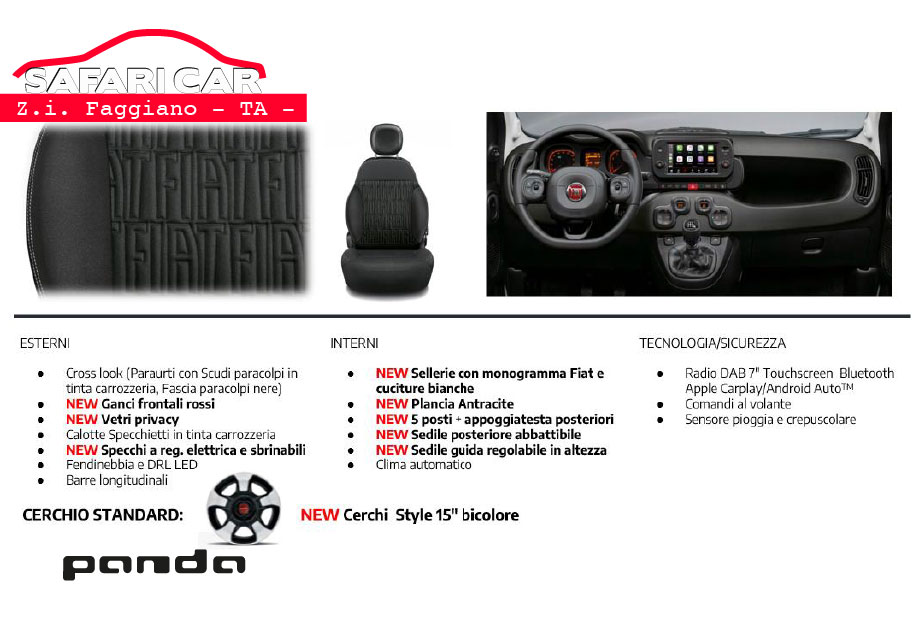 Interni Fiat Panda CROSS my23 2023 Taranto