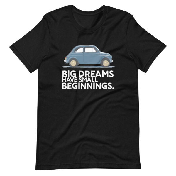 unisex staple t shirt black heather front 630b44a40d36b Maglietta auto vintage "Big Dreams have small beginnings"