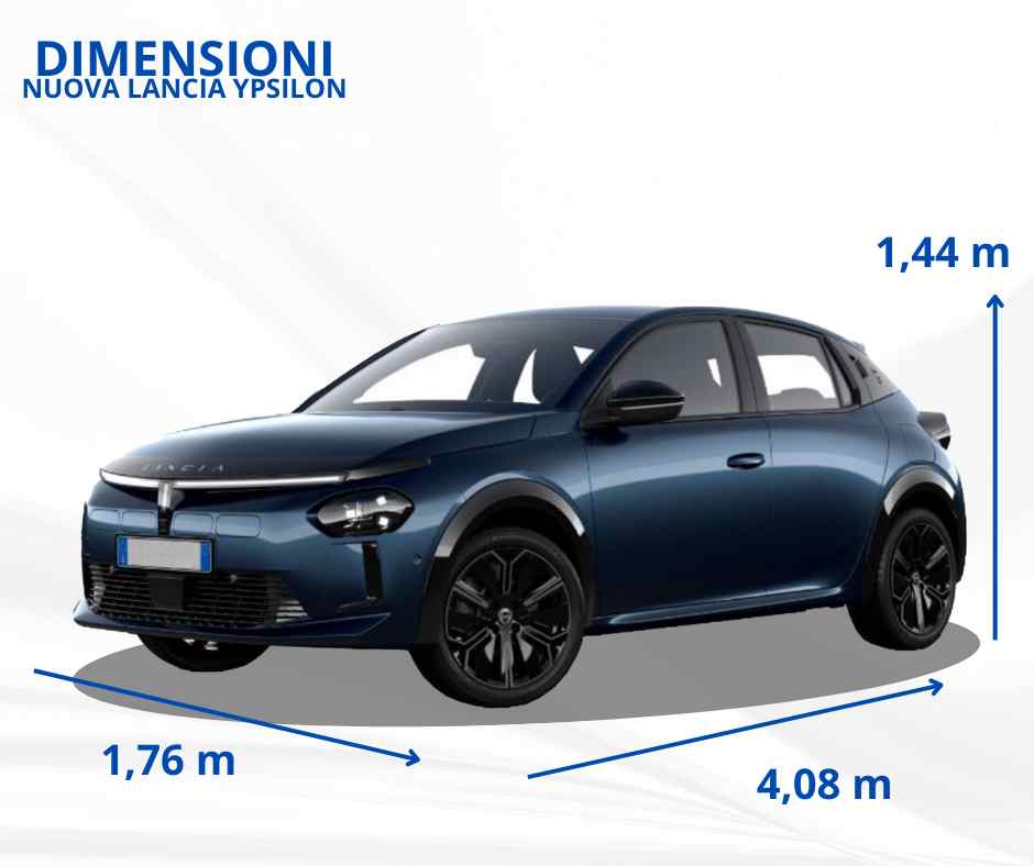 Dimensioni Nuova Lancia Ypsilon 2024 concessionaria Taranto