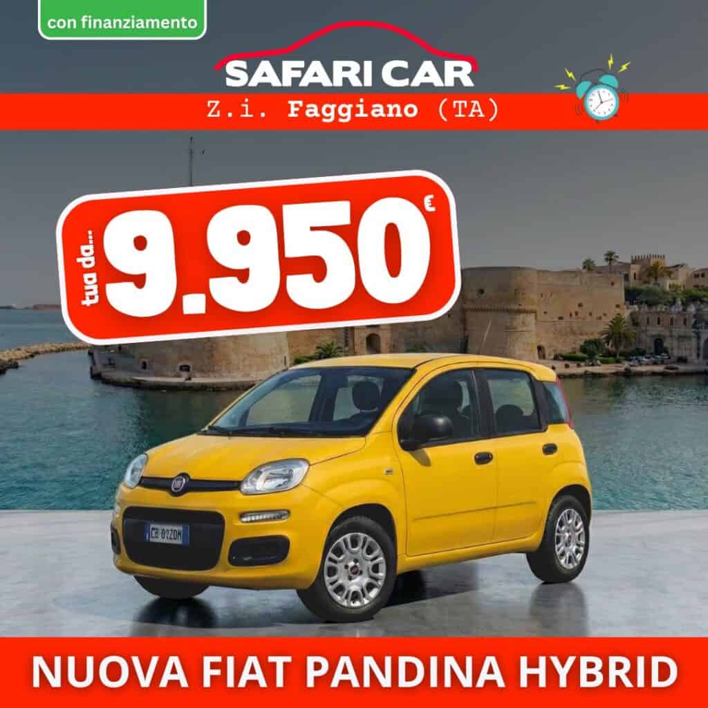 Nuova Fiat Pandina Hybrid gialla in offerta a 9.950 euro presso Safari Car concessionaria a Faggiano in provincia di Taranto, con condizioni dedicate e vantaggi su usato e finanziamento.